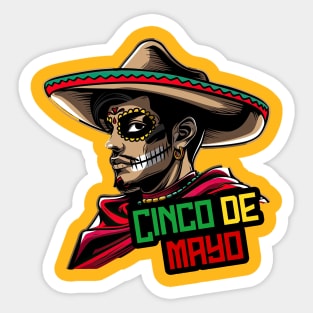 Cinco de mayo mexican man wear sumbrero Sticker